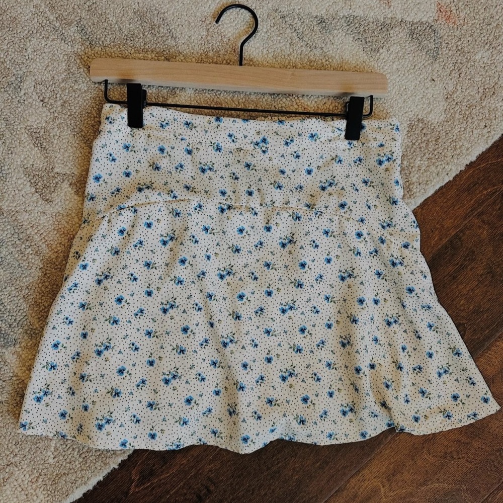 Floral Blue and White Skort